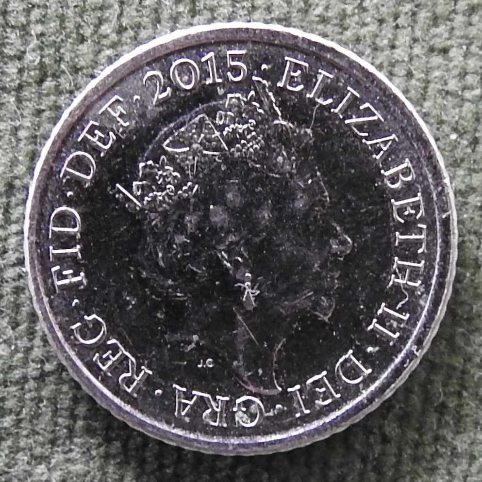 GB British UK English 2015 5 New Pence Queen Elizabeth II Coin