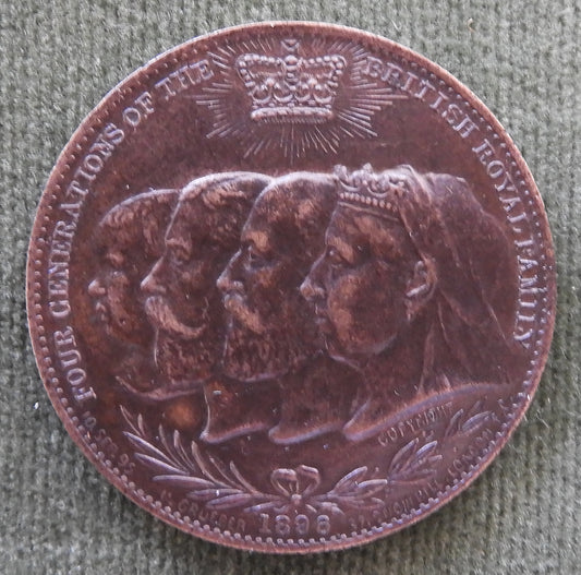 GB Remington Typewriter 1896 Jubilee Four Generations Of The British Royal Family Token