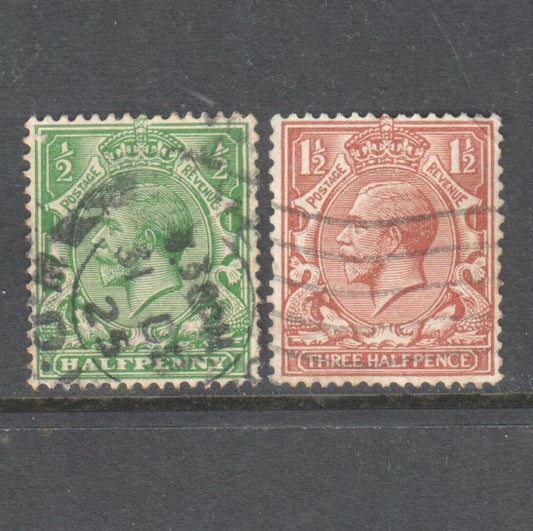 GB UK Great Britain England 1912 -1913 King George V Postage & Revenue Partial Stamp Set - Cancelled