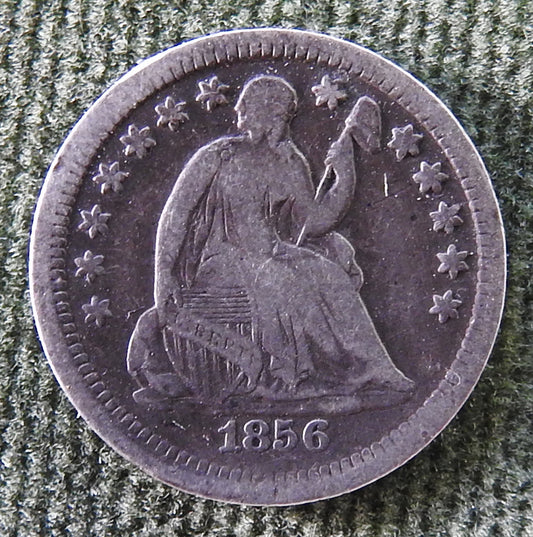 USA American 1856 Silver Seated Liberty Half Dime Coin
