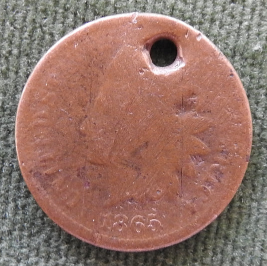USA American 1865 1 Cent Indian Head Penny Coin