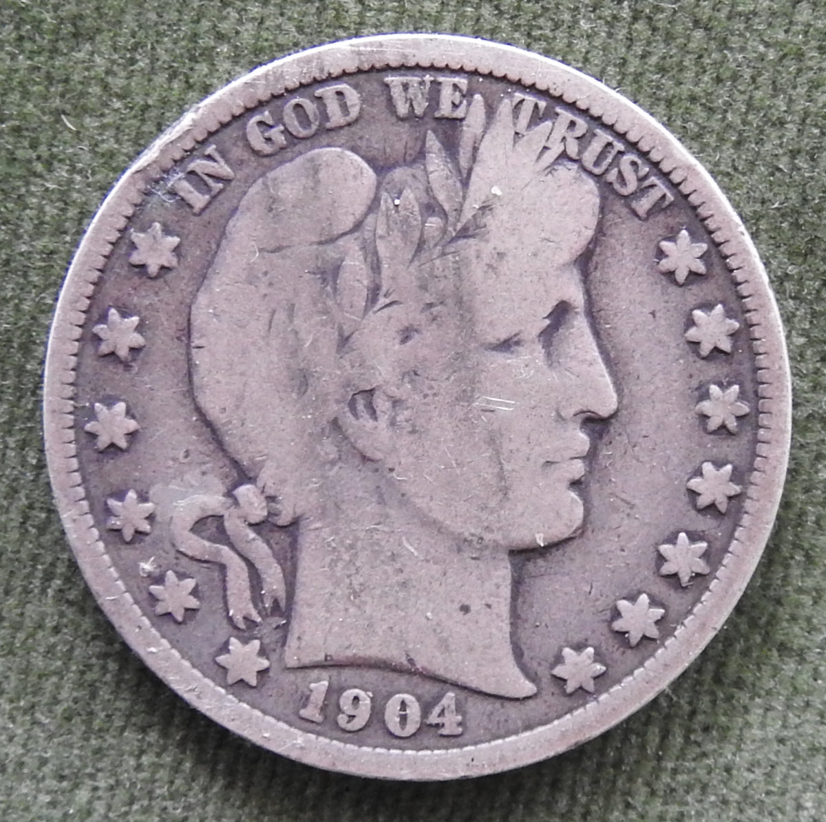 USA American 1904 Silver Barber Half Dollar
