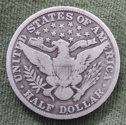 USA American 1904 Silver Barber Half Dollar