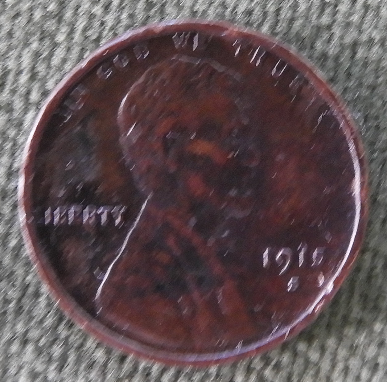 USA American 1915 S 1 Cent Lincoln Wheat Coin