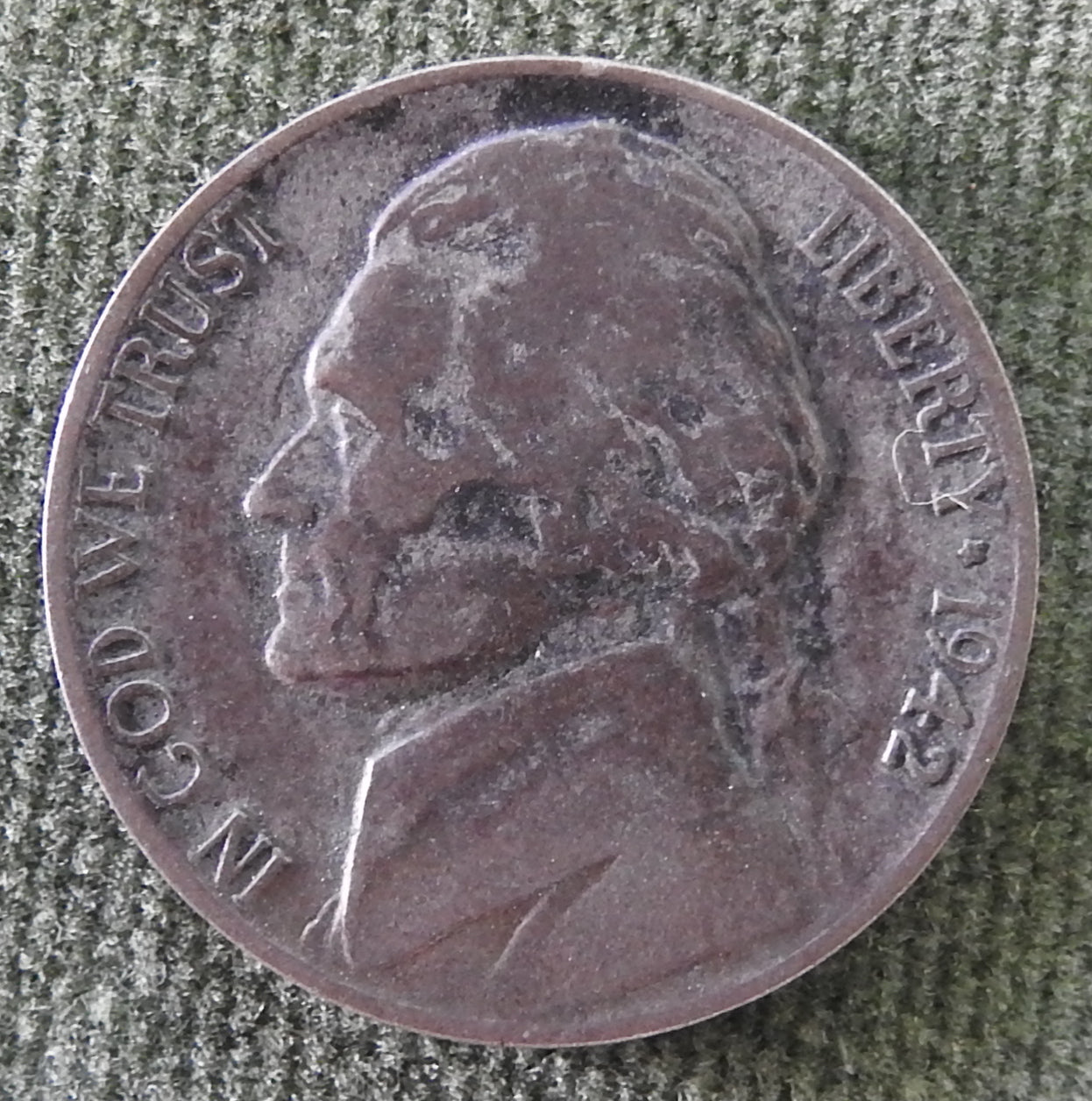 USA American 1942 P Nickel Jefferson Coin - Circulated