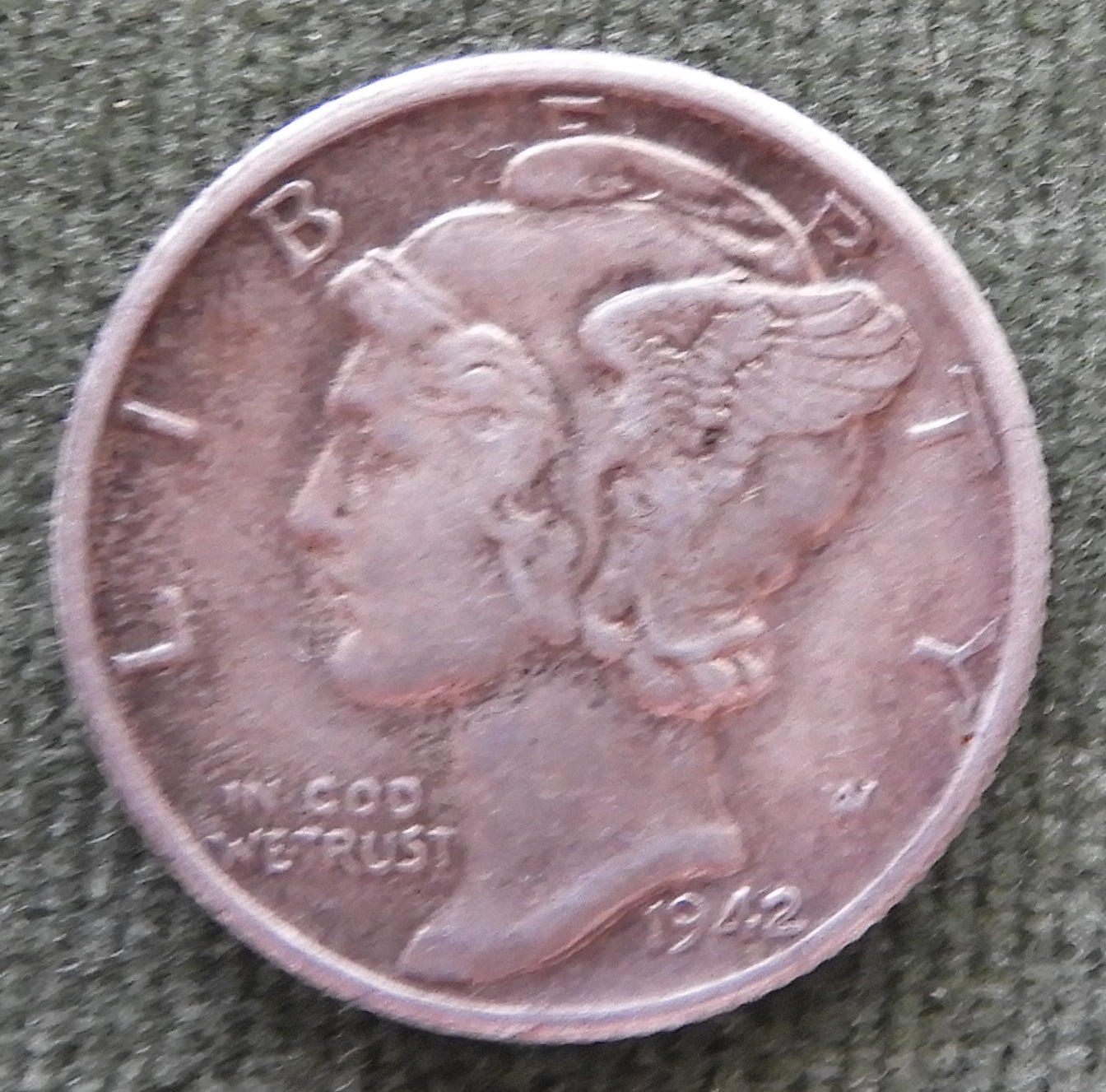 USA American 1942 S Silver Winged Mercury Dime Coin - Circulated