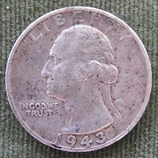 USA American 1943 S Quarter Washington Coin
