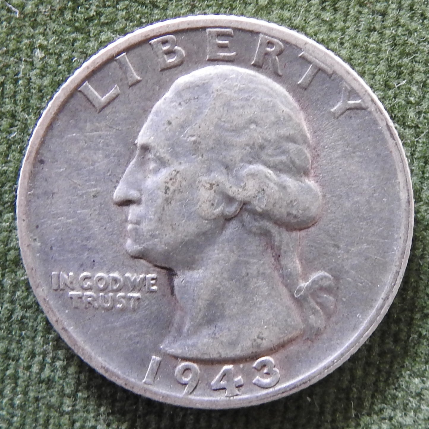 USA American 1943 S Quarter Washington Coin