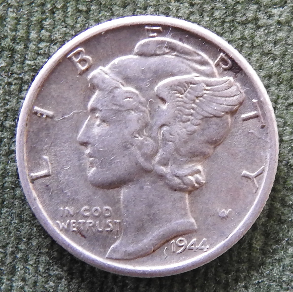 USA American 1944 S Silver Winged Mercury Dime Coin