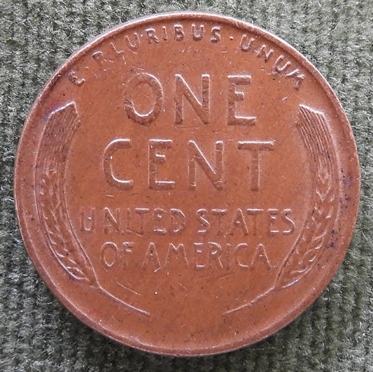 USA American 1946 1 Cent Lincon Wheat Coin - Grades as Fine
