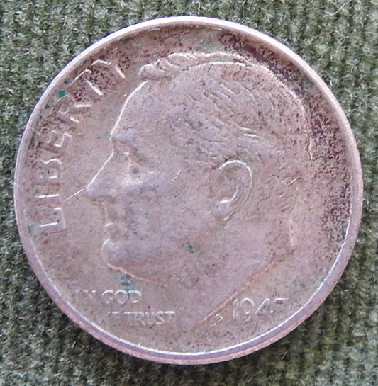 USA American 1947 S Roosevelt Dime Coin