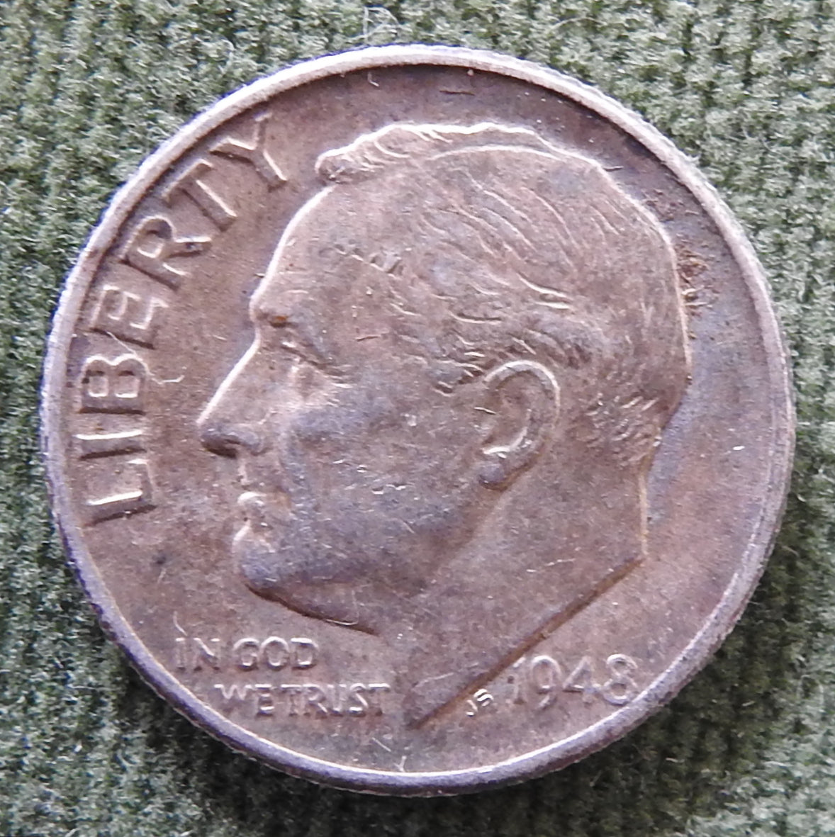 USA American 1948 Roosevelt Dime Silver Coin