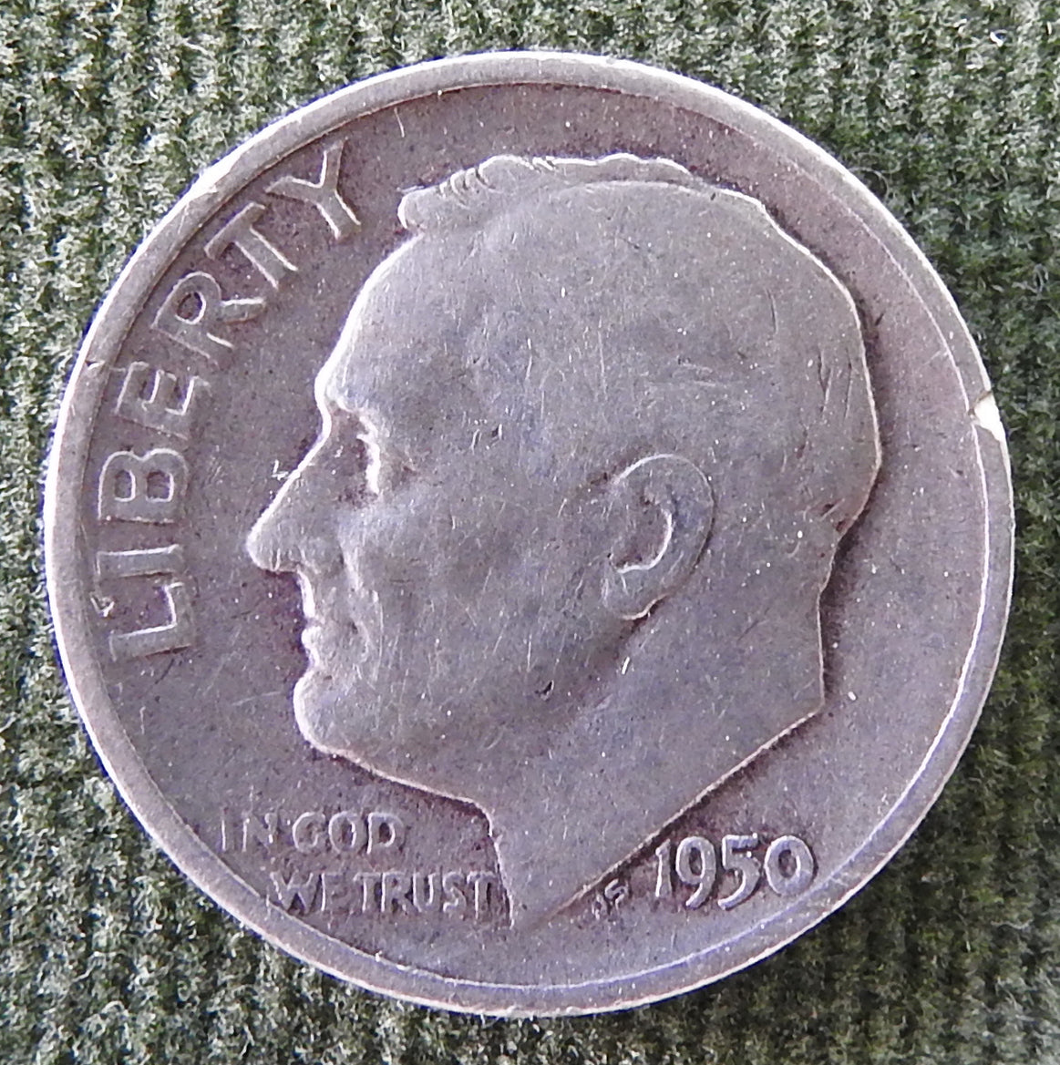 USA American 1950 S Dime Roosevelt Coin - Circulated