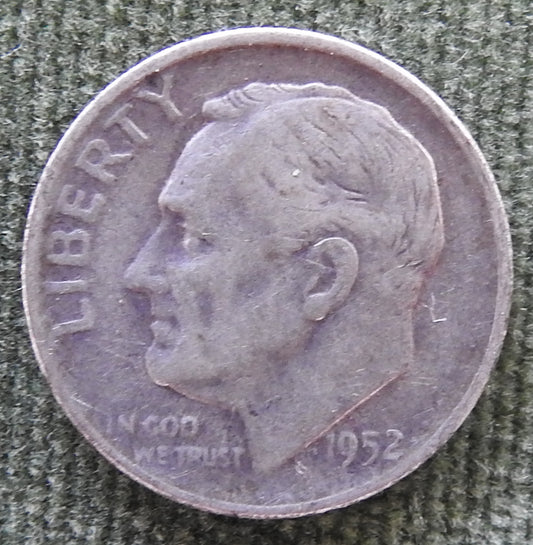 USA American 1952 S Dime Roosevelt Coin - Circulated
