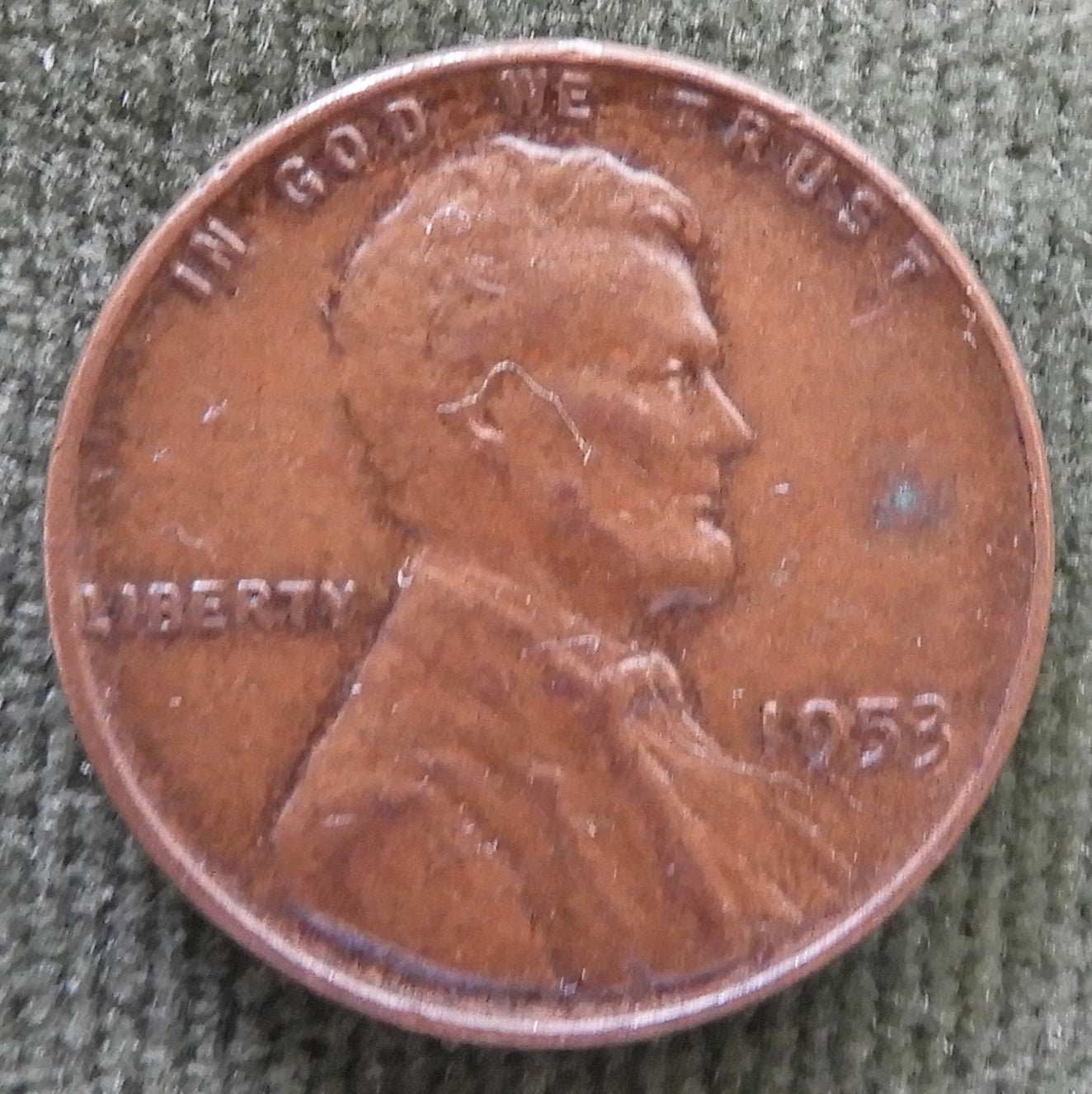 USA American 1953 1 Cent Lincon Wheat Coin - Grades as Fine