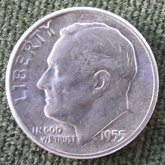 USA American 1955 S Dime Roosevelt Coin - Circulated