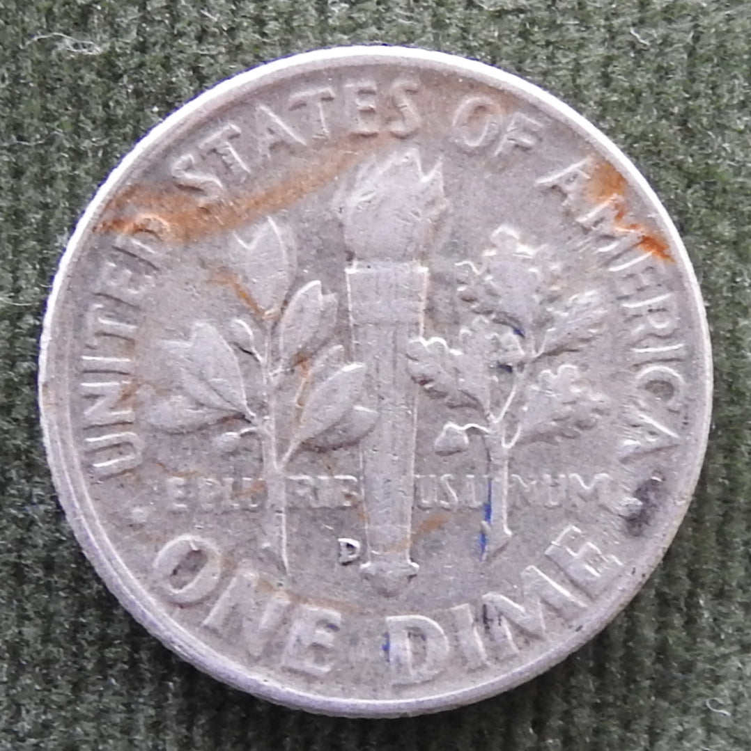 USA American 1957 D Dime Roosevelt Coin