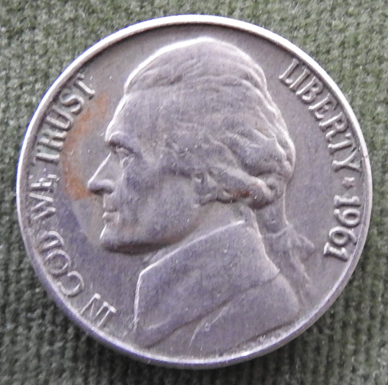 USA American 1961 D Nickel Jefferson Coin