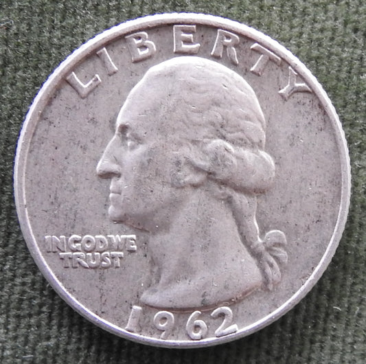 USA American 1962 D Quarter Washington Coin - Circulated