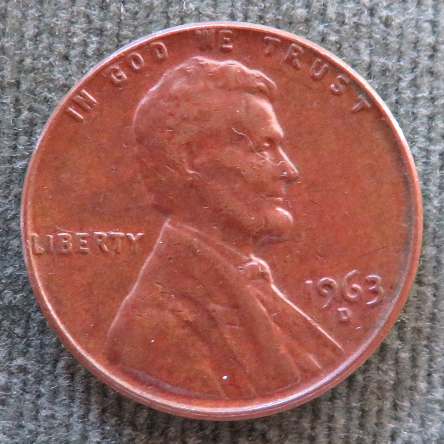 USA American 1963 D 1 Cent Lincoln Memorial Coin - Circulated