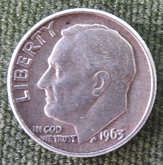 USA American 1963 D Dime Roosevelt Coin - Circulated