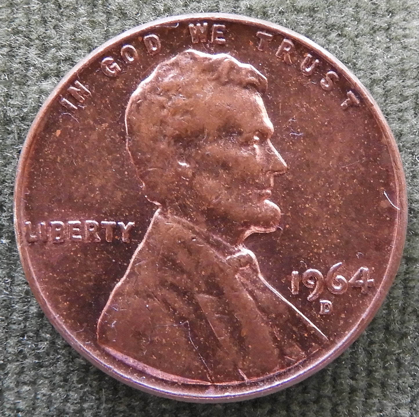 USA American 1964 D 1 Cent Lincoln Memorial Coin - Circulated