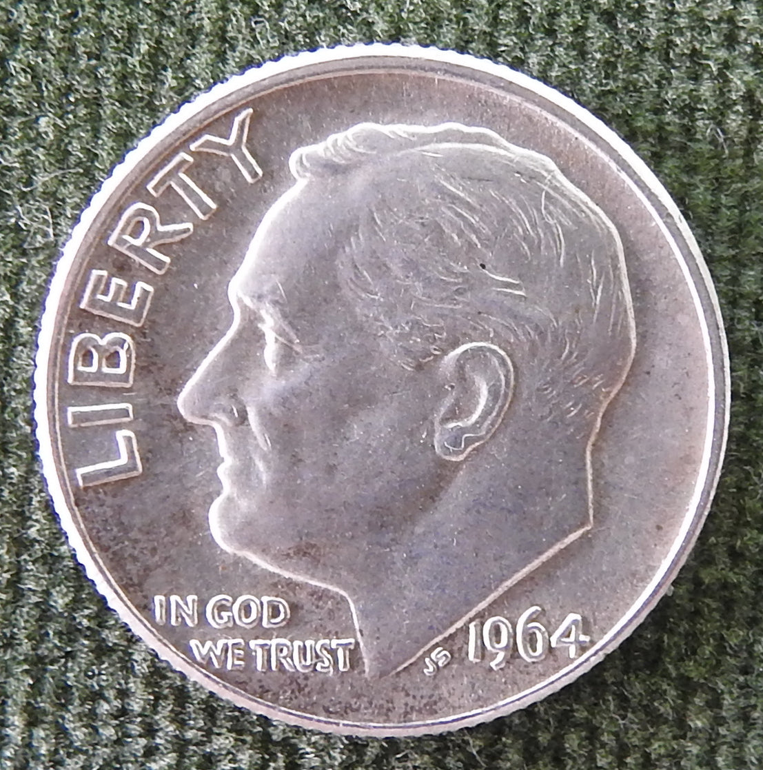 USA American 1964 Dime Roosevelt Coin - Circulated