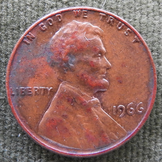 USA American 1966 1 Cent Lincoln Memorial Coin - Circulated