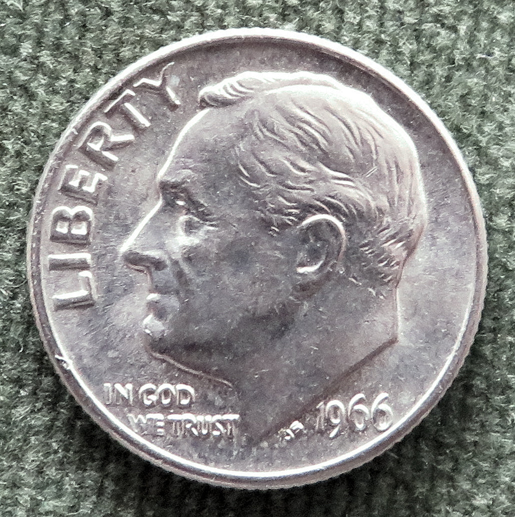 USA American 1966 Dime Roosevelt Coin - Circulated