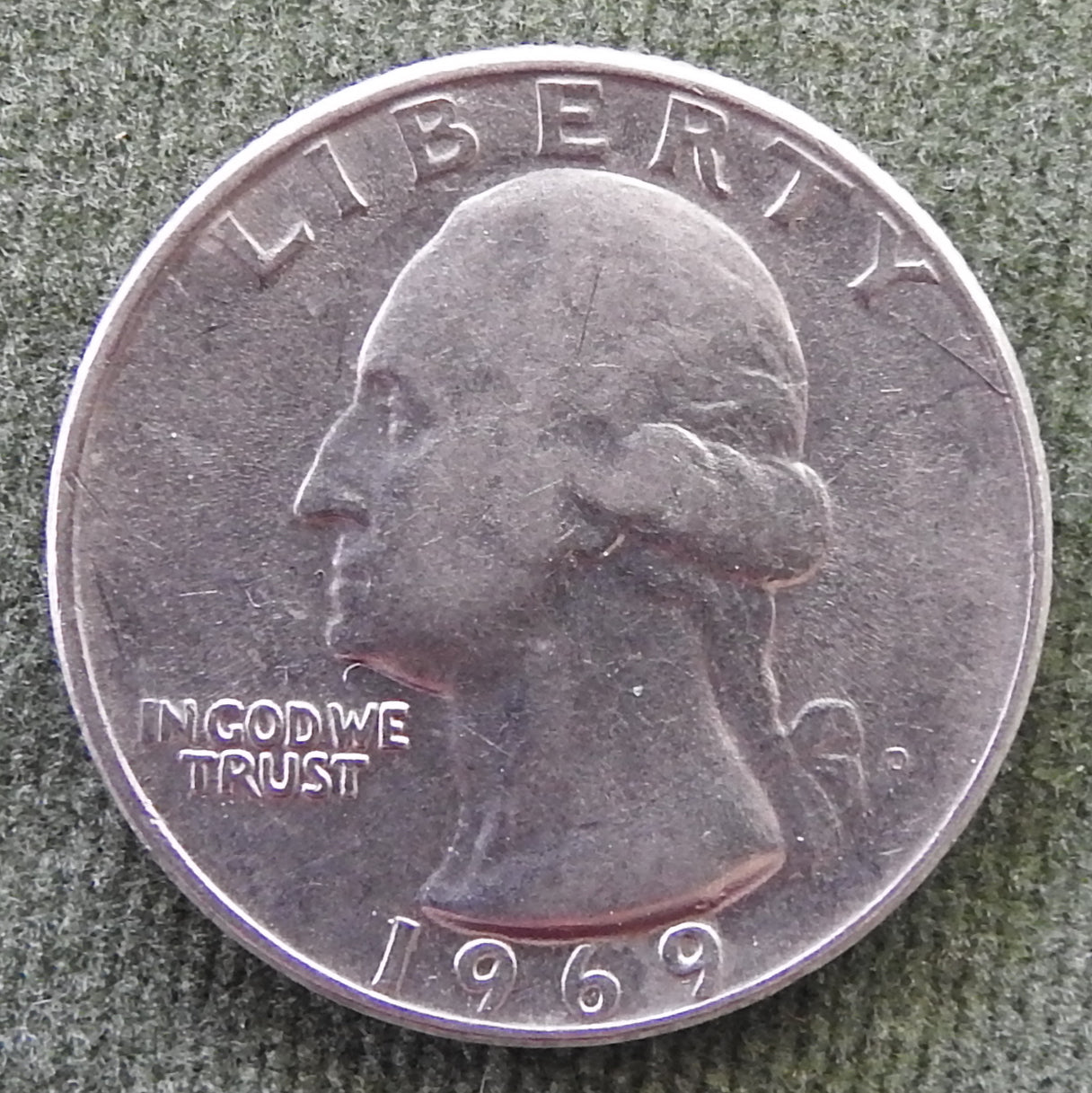 USA American 1969 D Quarter Washington Coin