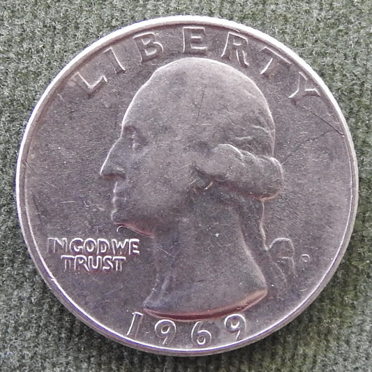 USA American 1969 D Quarter Washington Coin