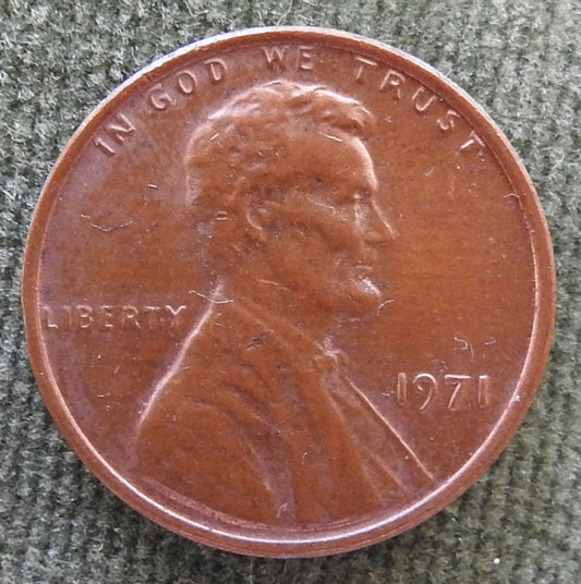 USA American 1971 1 Cent Lincoln Memorial Coin - Circulated