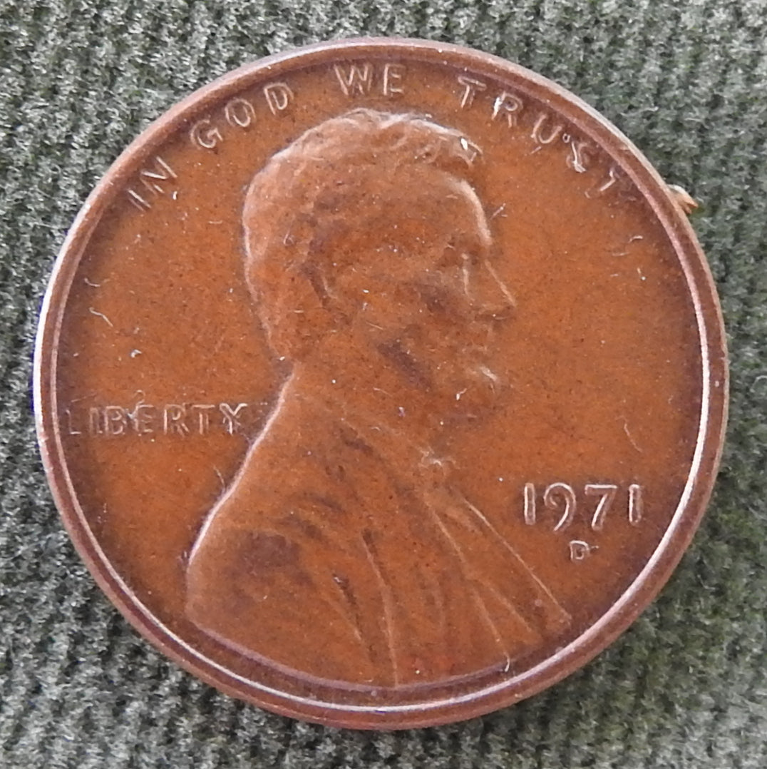 USA American 1971 D 1 Cent Lincoln Memorial Coin