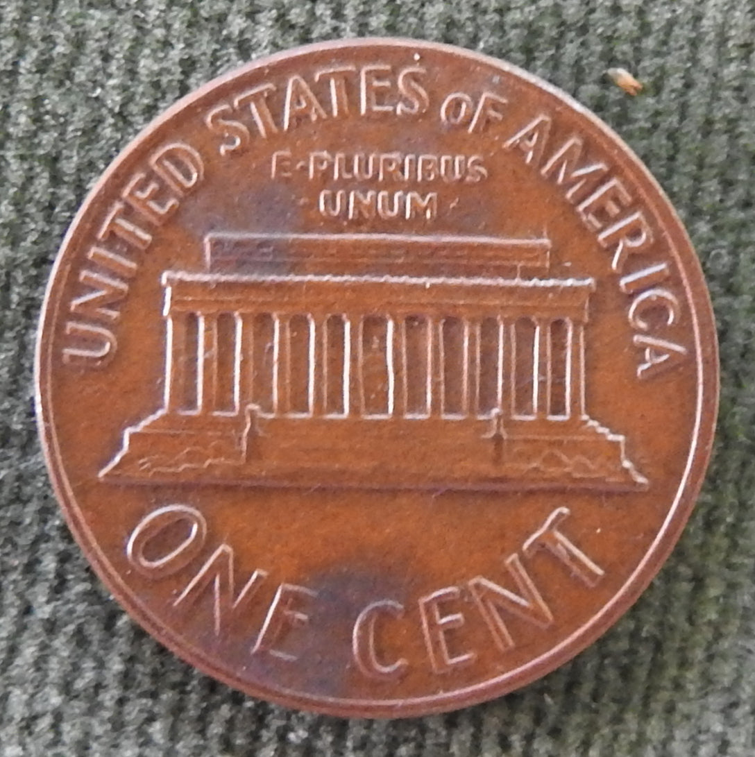 USA American 1971 D 1 Cent Lincoln Memorial Coin