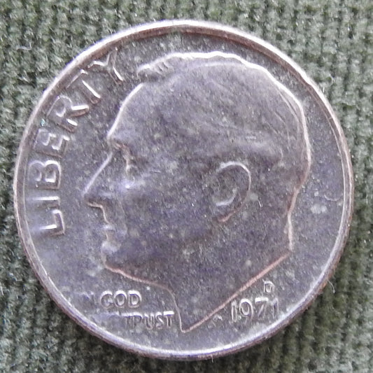 USA American 1971 D Dime Roosevelt Coin - Circulated