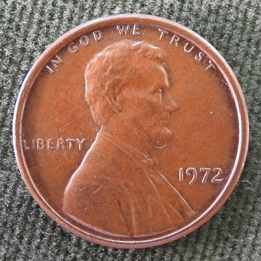 USA American 1972 1 Cent Lincoln Memorial Coin - Circulated