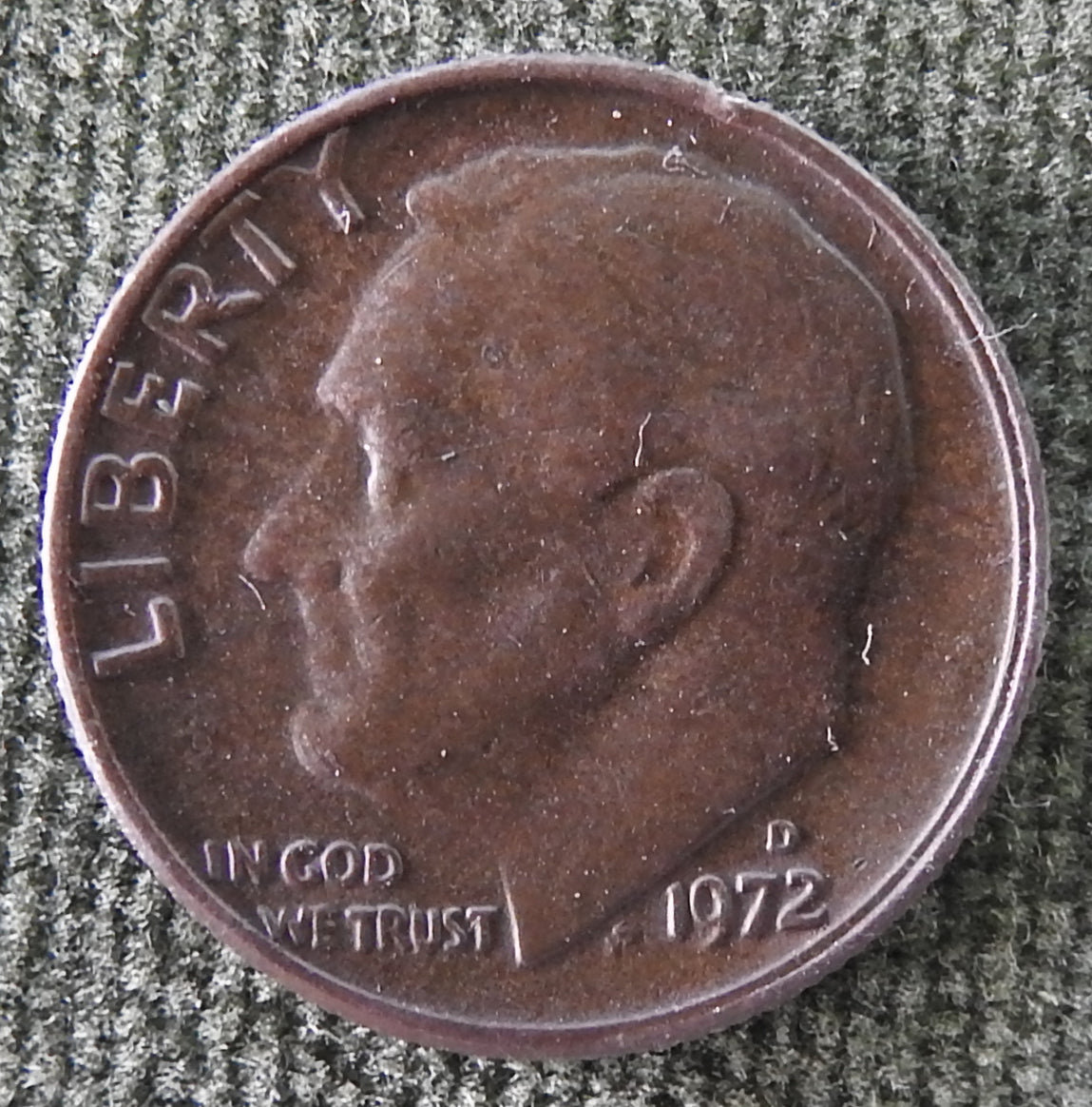 USA American 1972 D Dime Roosevelt Coin - Circulated