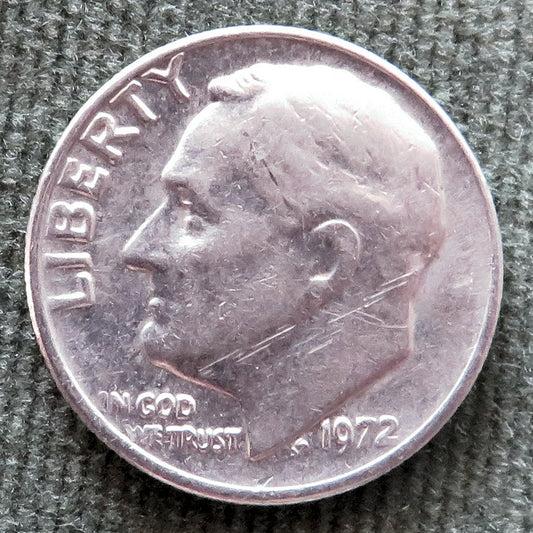 USA American 1972 Dime Roosevelt Coin - Circulated