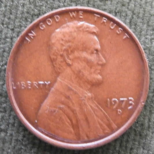 USA American 1973 D 1 Cent Lincoln Monument Coin - Circulated