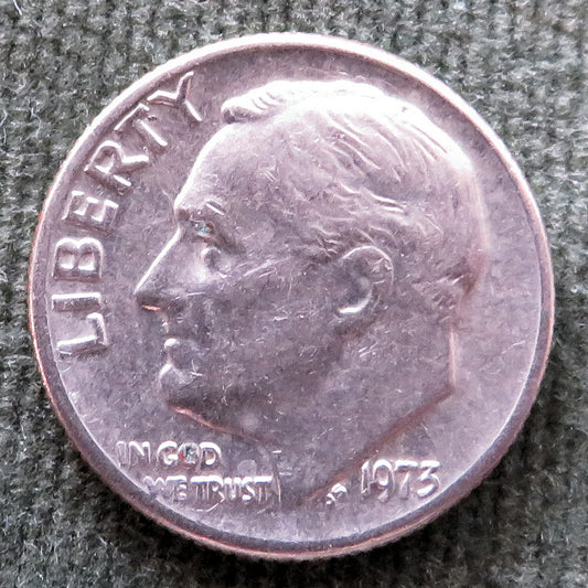 USA American 1973 Dime Roosevelt Coin - Circulated