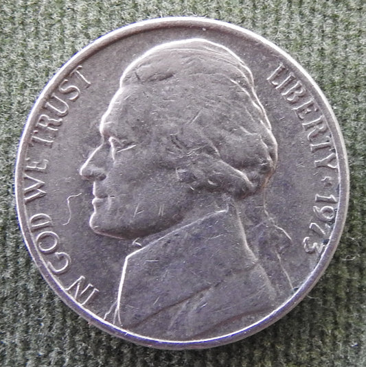 USA American 1973 Nickel Jefferson Coin - Circulated