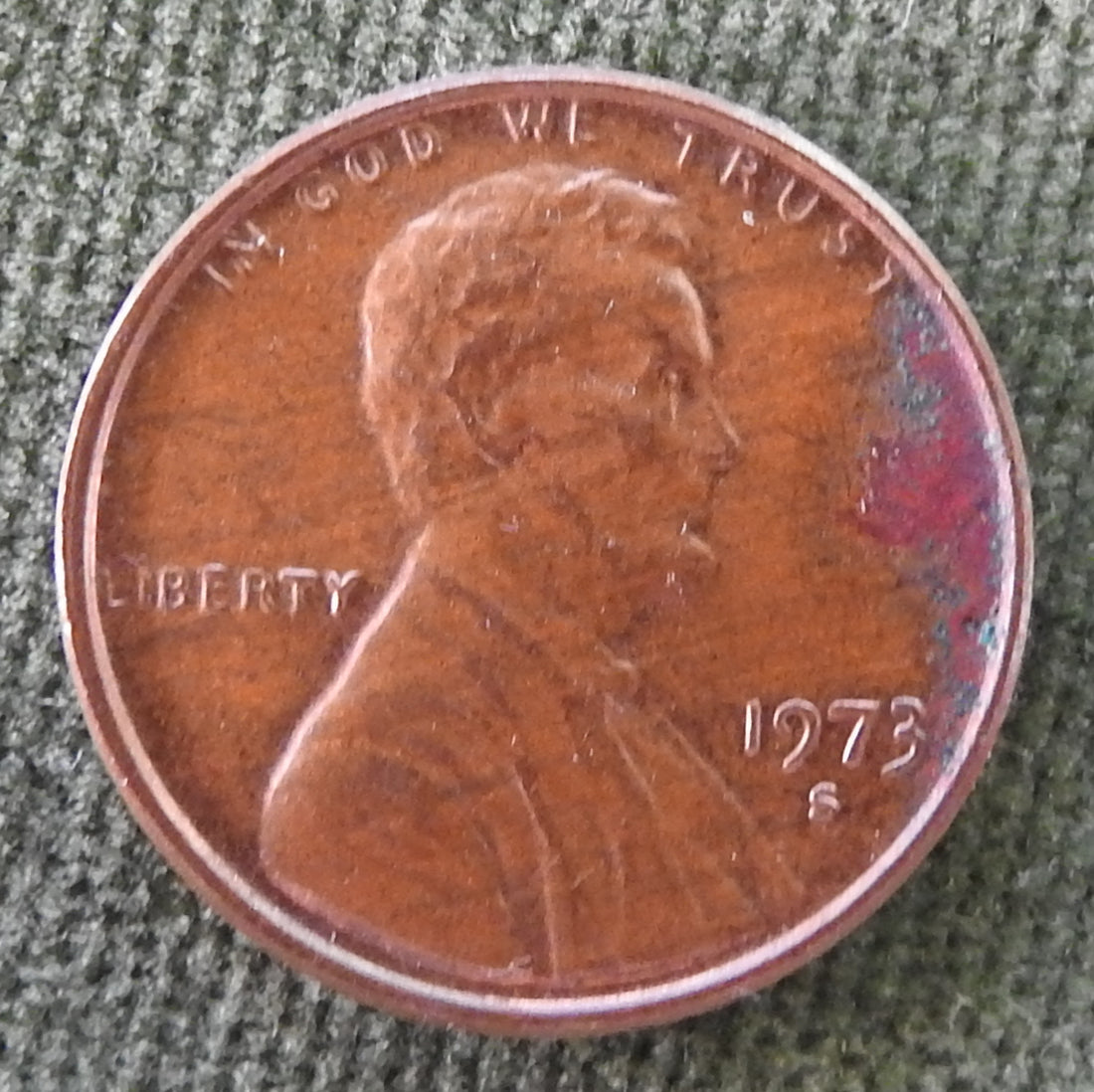 USA American 1973 S 1 Cent Lincoln Monument Coin - Circulated