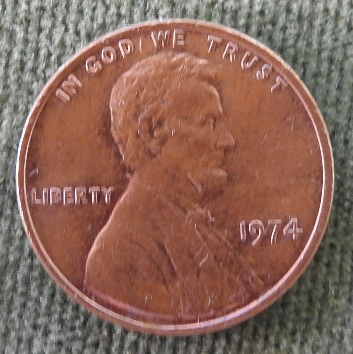 USA American 1974 1 Cent Lincoln Monument Coin - Circulated