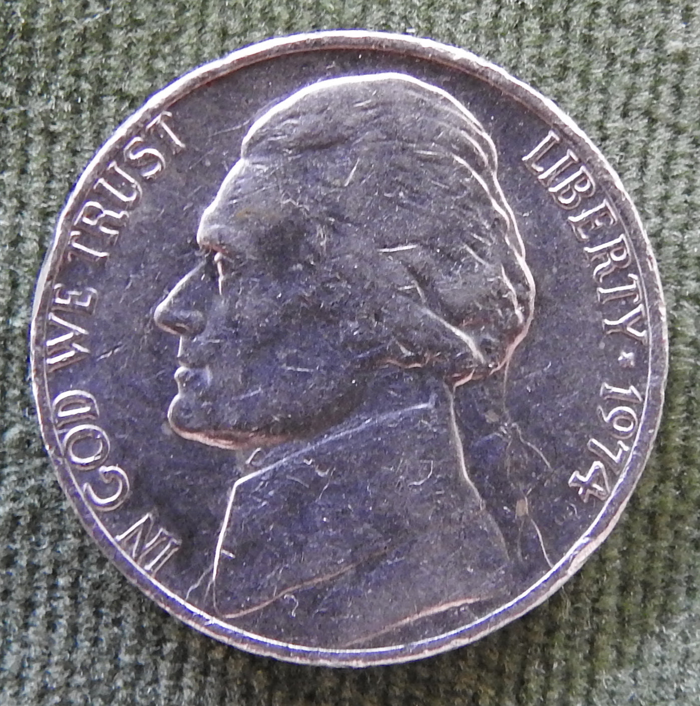USA American 1974 Nickel Jefferson Coin - Circulated