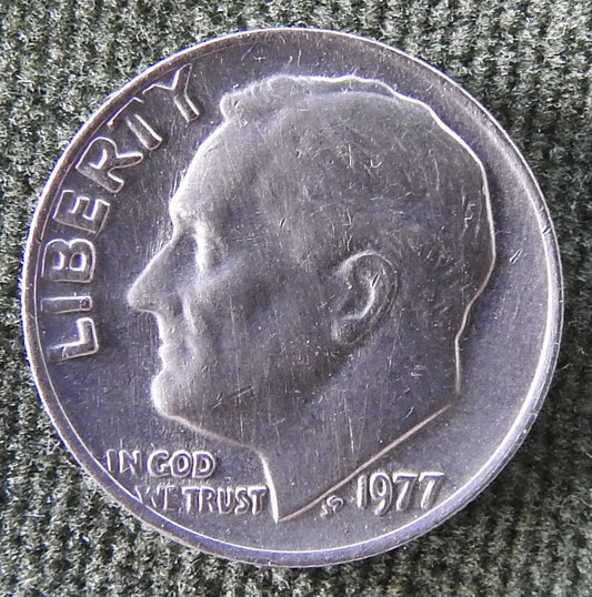 USA American 1977 Dime Roosevelt Coin - Circulated