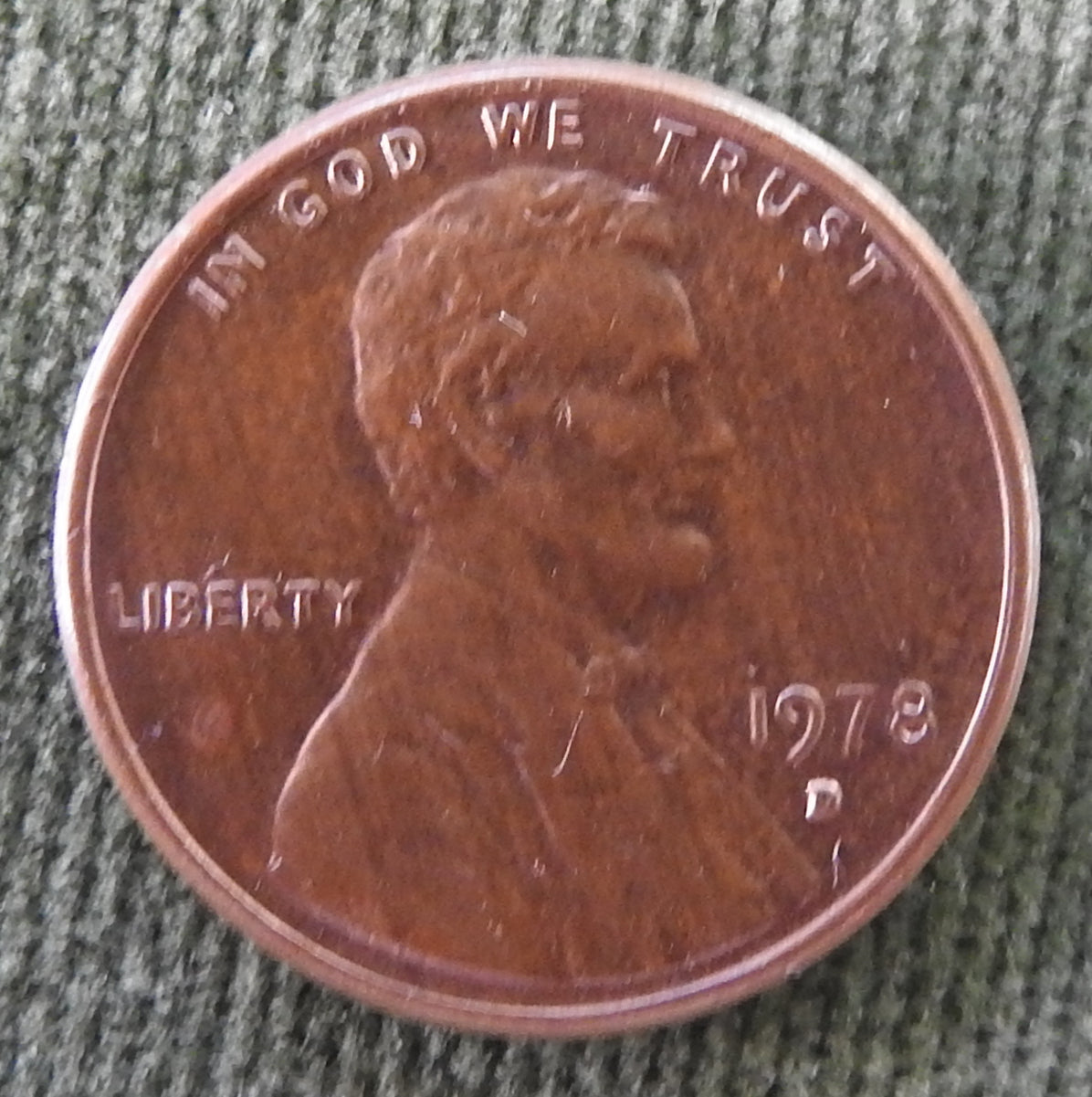 USA American 1978 D 1 Cent Lincoln Monument Coin - Circulated