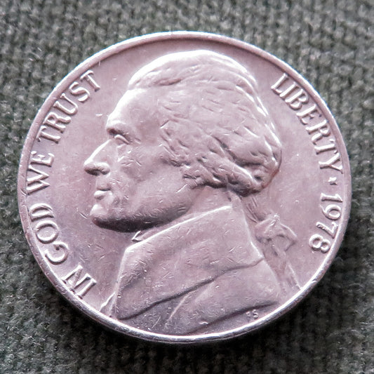 USA American 1978 Nickel Jefferson Coin - Circulated