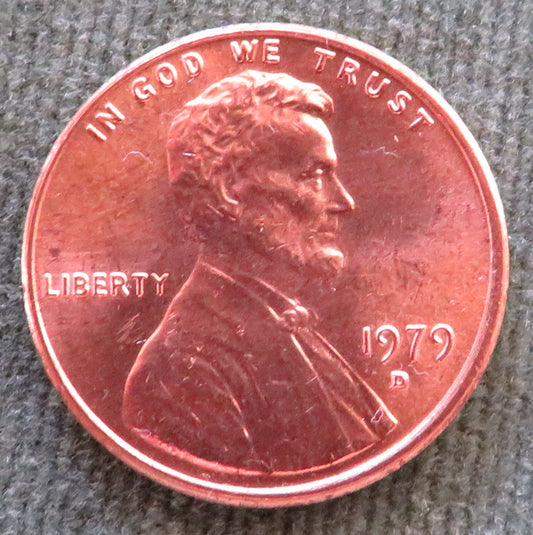 USA American 1979 D 1 Cent Lincoln Memorial Coin - Circulated