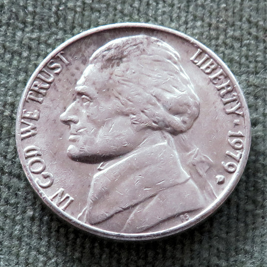 USA American 1979 D Nickel Jefferson Coin - Circulated