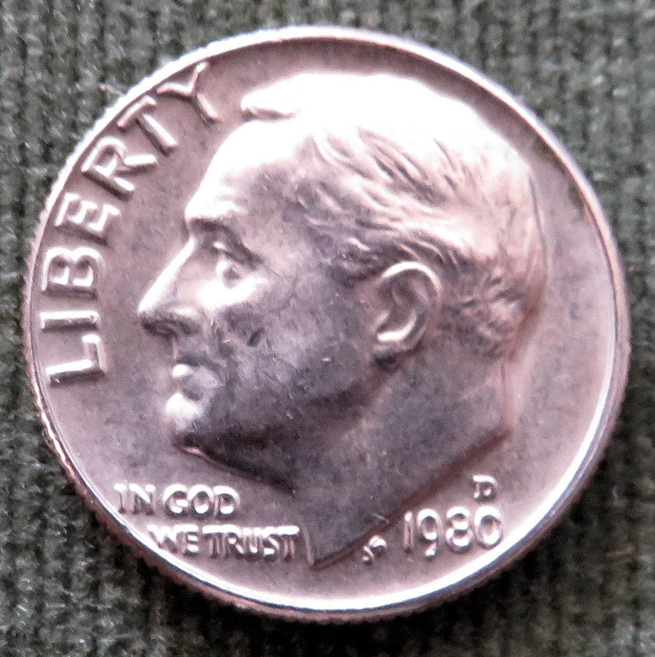 USA American 1980 D Dime Roosevelt Coin - Circulated